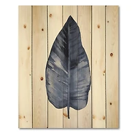 Designart - Blue Leaf Watercolour On White