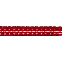 1.5" x 25ft. Red & White Stitch Wired Ribbon by Celebrate It®