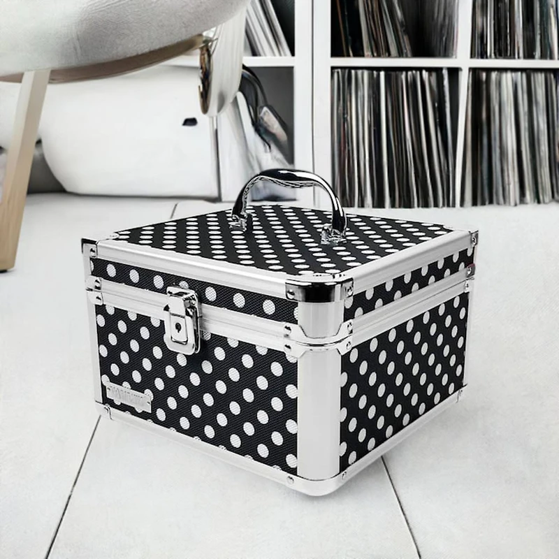 Vaultz Black & White Polka Dots Square Divided Storage