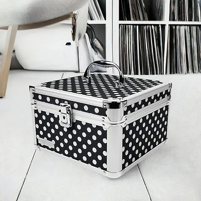 Vaultz Black & White Polka Dots Square Divided Storage