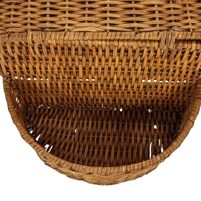 Hello Honey® Natural Oval Wicker Picnic Basket with Open Side Compartment