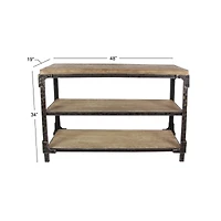 4ft. Brown Industrial Wood Console Table
