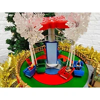 Animated Christmas Carousel Village Decoration