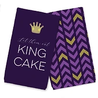 Let Them Eat King Cake Mardi Gras Tea Towel Set