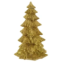 6" Gold Metallic Glittered Resin Tabletop Christmas Tree