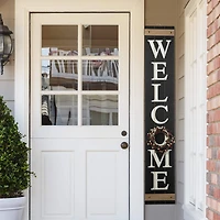 Glitzhome® 5ft. Welcome Wood Porch Sign with 4 Changeable Wreaths