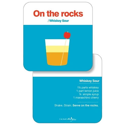 JAM Paper 4" On The Rocks Whiskey Sour Coasters