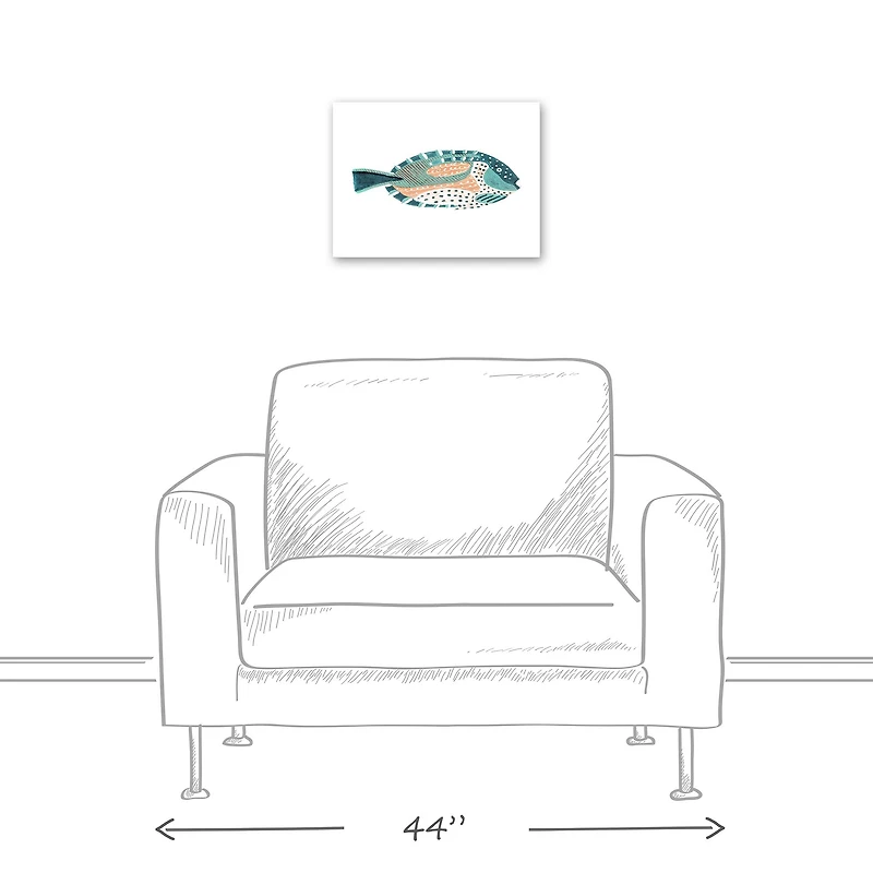 Patterened Fish 16" x 12" Canvas Wall Art