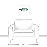 Patterened Fish 16" x 12" Canvas Wall Art