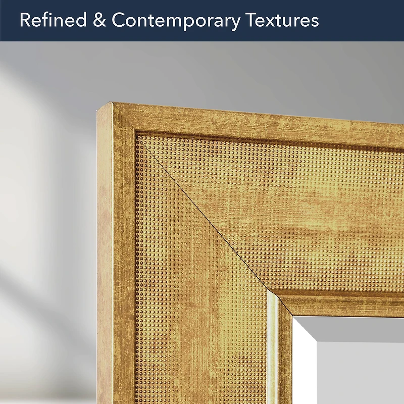 Head West Antique Gold Rectangular Framed Wall Vanity Mirror - 35" x 29"