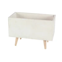 Set of 2 White Fiber clay Contemporary Planter, 17", 21"
