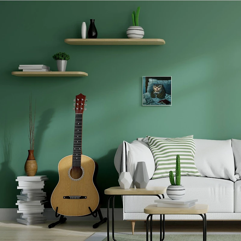 Stupell Industries Night Owl on Phone in Bed Funny Animal, 12" x 12"