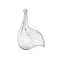 John Bead Silver Leaf Pendants, 4ct.