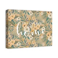 Feels Like Home Tropical Floral Canvas Wall Art