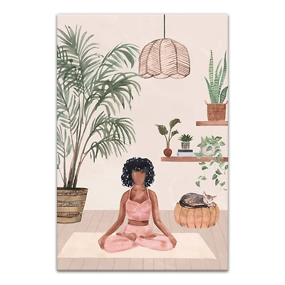 Serene Yoga Scene I 12" x 18" Canvas Wall Art