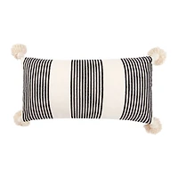 Hello Honey® Black Stripes Cotton & Chenille Throw Pillow