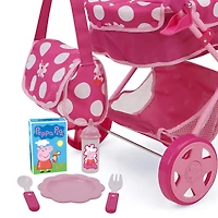 509 Crew Peppa Pig™ Pink and White Dots Baby Classic Doll Pram Set