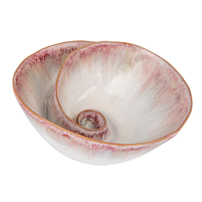 Hello Honey® 8.75" White & Berry Nautilus Essence Stoneware Bowl