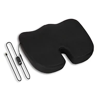 Mind Reader Heated Memory Foam Seat Cushion, Air-Cloud Technology, Coccyx & Hip Pain Relief with 4 Heat Settings, Timer & Auto Shut-Off, Black