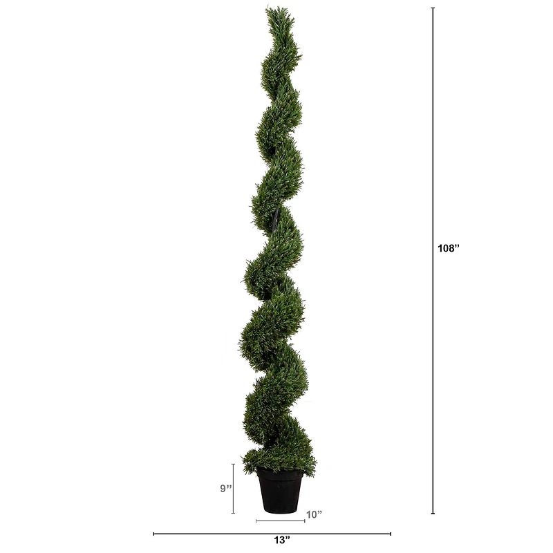 9ft. Potted Artificial Rosemary Spiral Topiary Tree