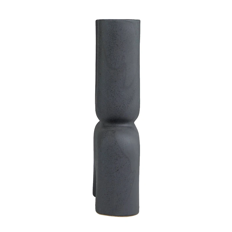 The Novogratz 15" Black Ceramic U-Shaped Abstract Vase