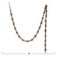 Hello Honey® 6ft. Brown Paulownia Wood Acorns & Beads Garland