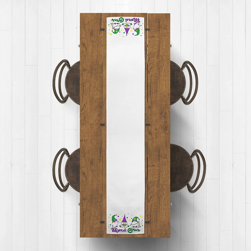 72" Gnome Mardi Gras Table Runner