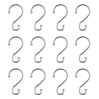 Bath Bliss Chrome 12 Piece S-Hook Shower Curtain Rings