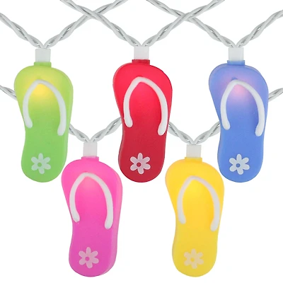 10ct. Multicolor Flip Flop Summer Garden Patio String Lights