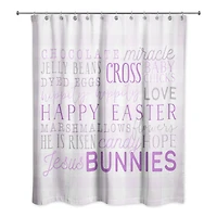 Easter Day Words Shower Curtain 71" x 74" Shower Curtain