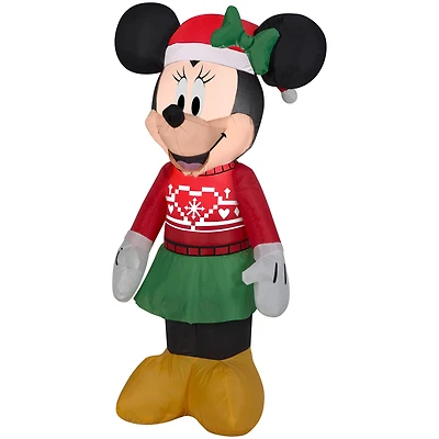 3.5ft. Airblown® Christmas Minnie in Ugly Sweater