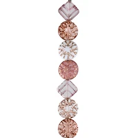 Pink Starburst Czech Glass Diamond & Flat Round Bead Mix by Bead Landing™