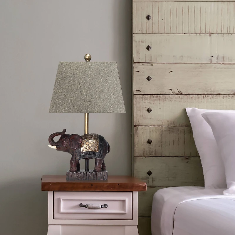 Lalia Home 20.5" Elephant Table Lamp with Fabric Shade