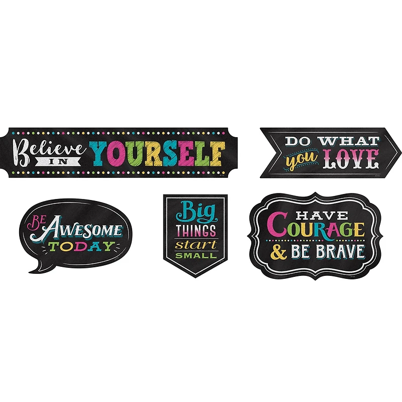 Teacher Created Resources® Chalkboard Brights Clingy Thingies® Positive Sayings Accents, 2 Packs of 10