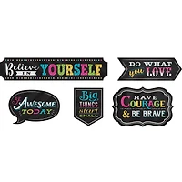 Teacher Created Resources® Chalkboard Brights Clingy Thingies® Positive Sayings Accents, 2 Packs of 10