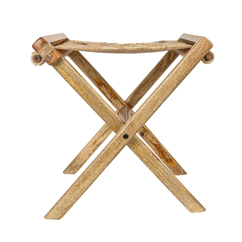 Hello Honey® 20" Natural Brown Modern Collapsible Wood Folding Stool