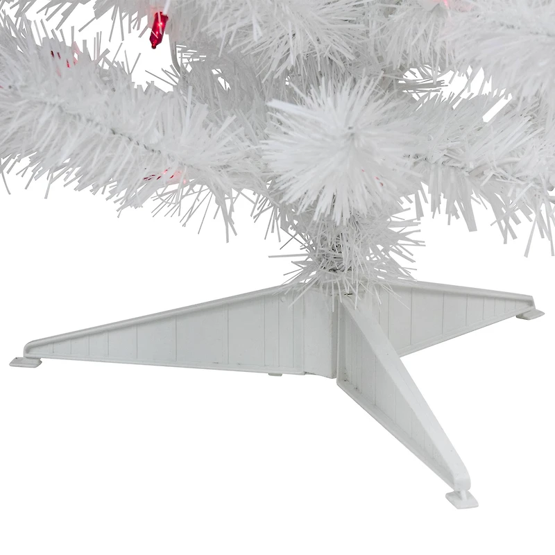 3ft. Pre-Lit White Iridescent Pine Artificial Christmas Tree, Pink Lights