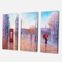 Designart - Big Ben and Woman With Red Umbrella In London