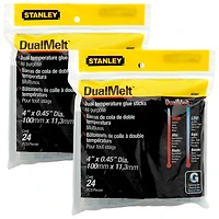 Stanley® DualMelt™ 4" Dual Temperature Glue Sticks, 2 Packs of 24