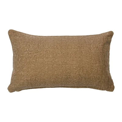 Hello Honey® 20'' Brown Woven Canvas Lumbar Pillow Cover
