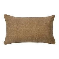 Hello Honey® 20'' Brown Woven Canvas Lumbar Pillow Cover