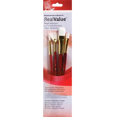 Princeton™ RealValue™ White Taklon 4 Piece Brush Set