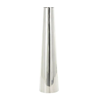 Silver Stainless Steel Metal Minimalistic Tall Floor Cone Vase