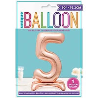 30" Giant Foil Standing Rose Gold Number Balloon