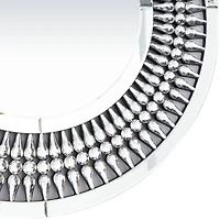 Silver Glass Starburst Wall Mirror with Crystal Embellishment 32" x 1" x 32"