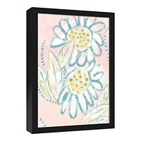 Bright Funky Florals 12" x 18" Black Framed Canvas