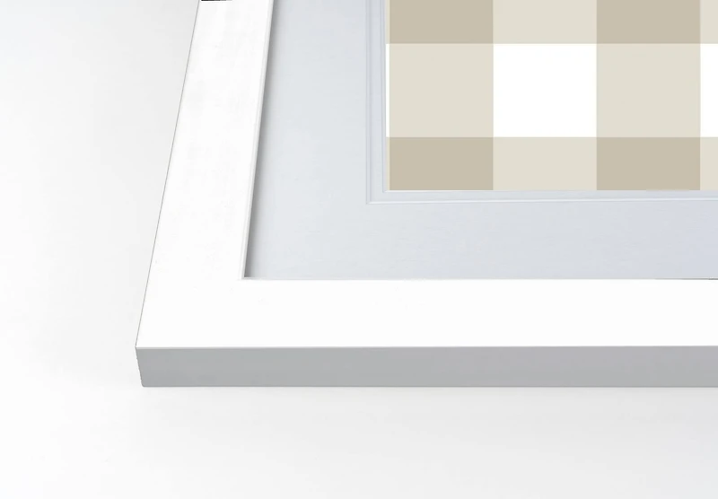 Hello Autumn Buffalo Check White Framed Print Wall Art