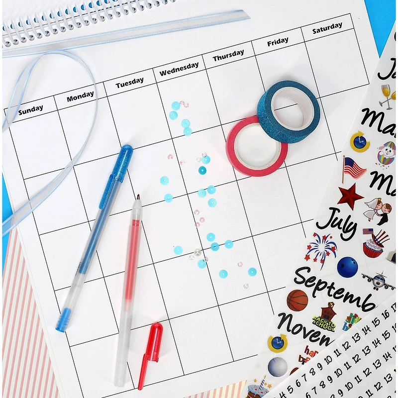 PA Paper™ Accents 12" x 12" Blank White 14 Month DIY Calendar