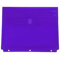 JAM Paper 9.75" x 11.5" Purple Plastic 3 Hole VELCRO® Brand Enclosure Envelopes, 12ct.