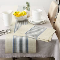 DII® French Blue Middle Stripe PVC Woven Placemat, 6ct.